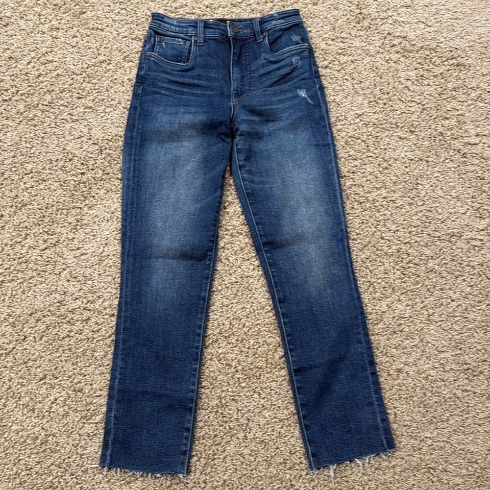 Kut From The Kloth High Rise Reese Fab Ab Ankle Straight Leg Jeans - Size 0 - Picture 6 of 7